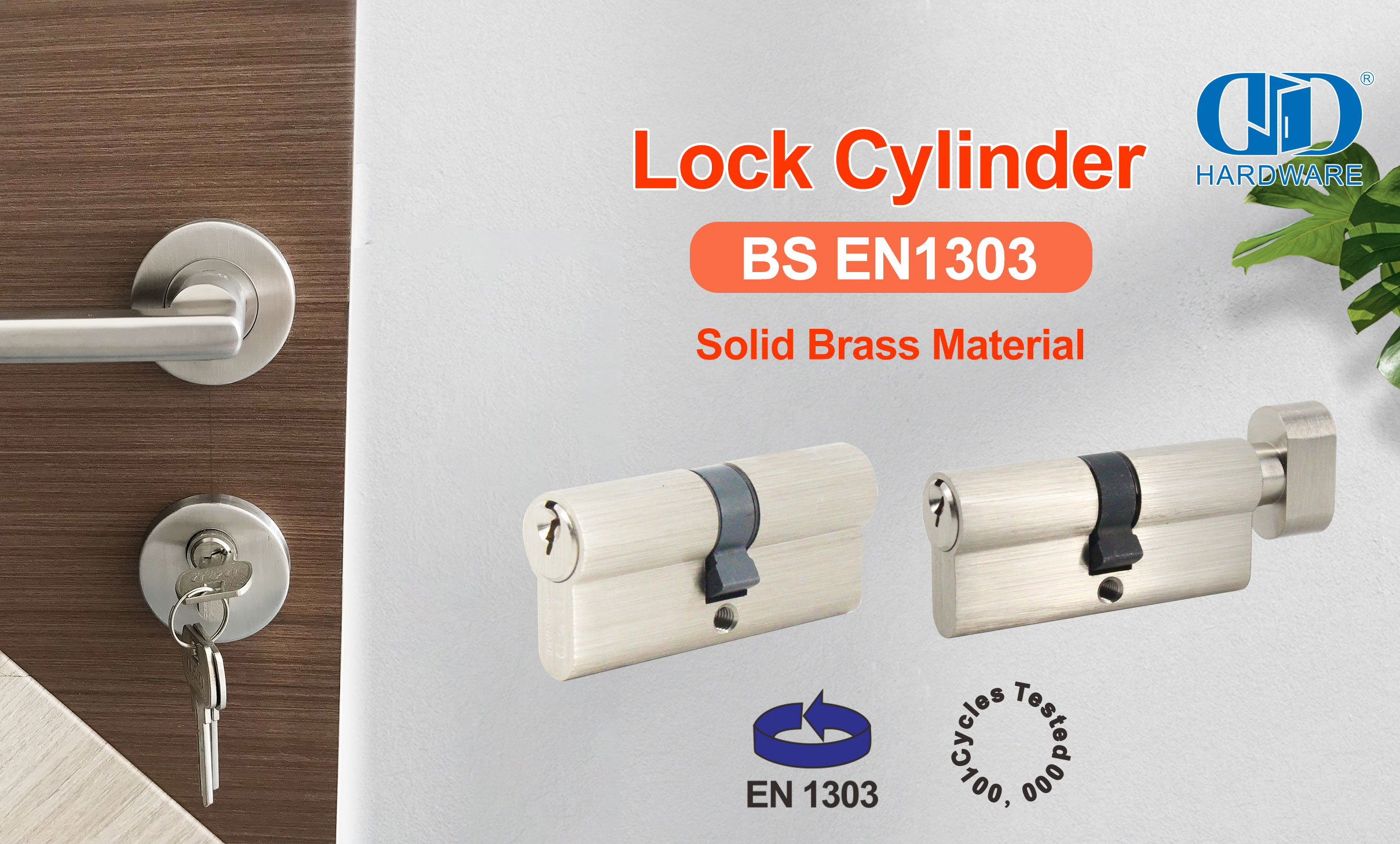 BS EN1303 Euro Double Open Lock Cylinder with Thumbturn