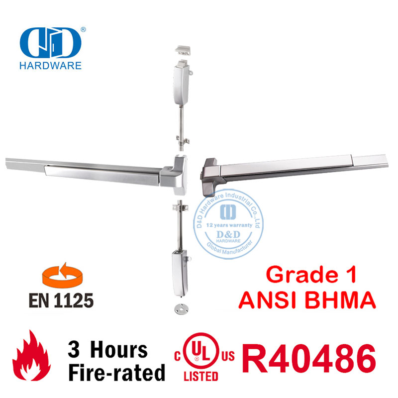 UL Listed Fire Exit Hardware Double Door ANSI Panic Exit Device